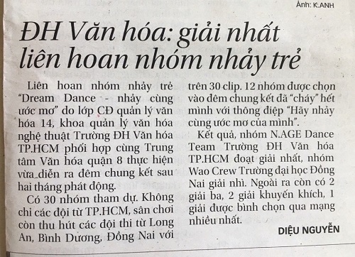  ĐH văn hóa: giải nhất liên hoan nhóm nhảy trẻ