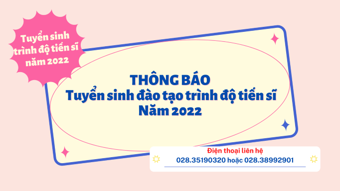 Thông báo tuyển sinh đào tạo trình độ tiến sĩ năm 2022