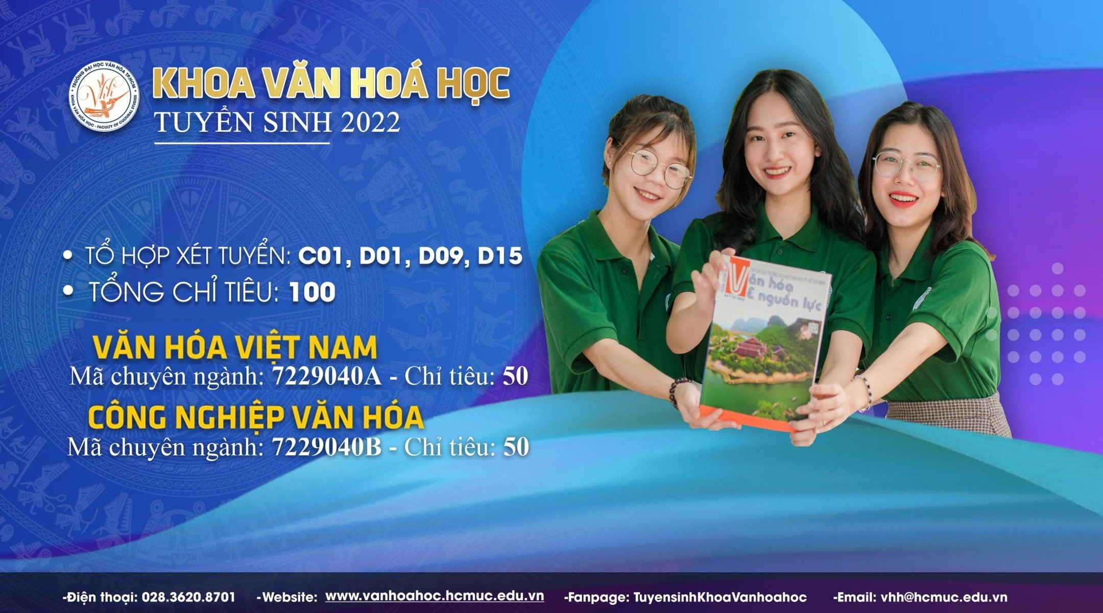 Khoa Văn hóa học tuyển sinh năm 2022